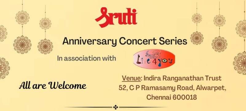 Sruti anniversary concert series – Oct 14 – 18, 2022