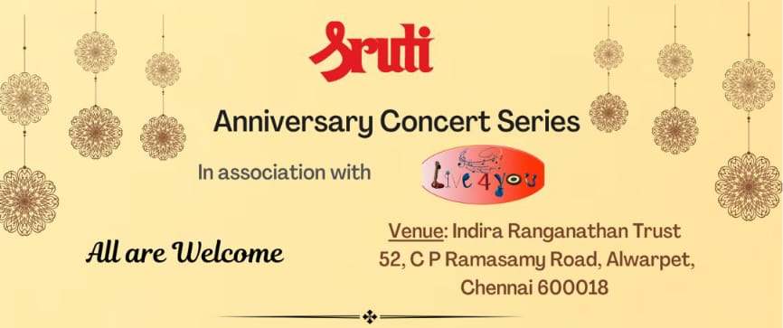 Sruti anniversary concert series – Oct 14 – 18, 2022